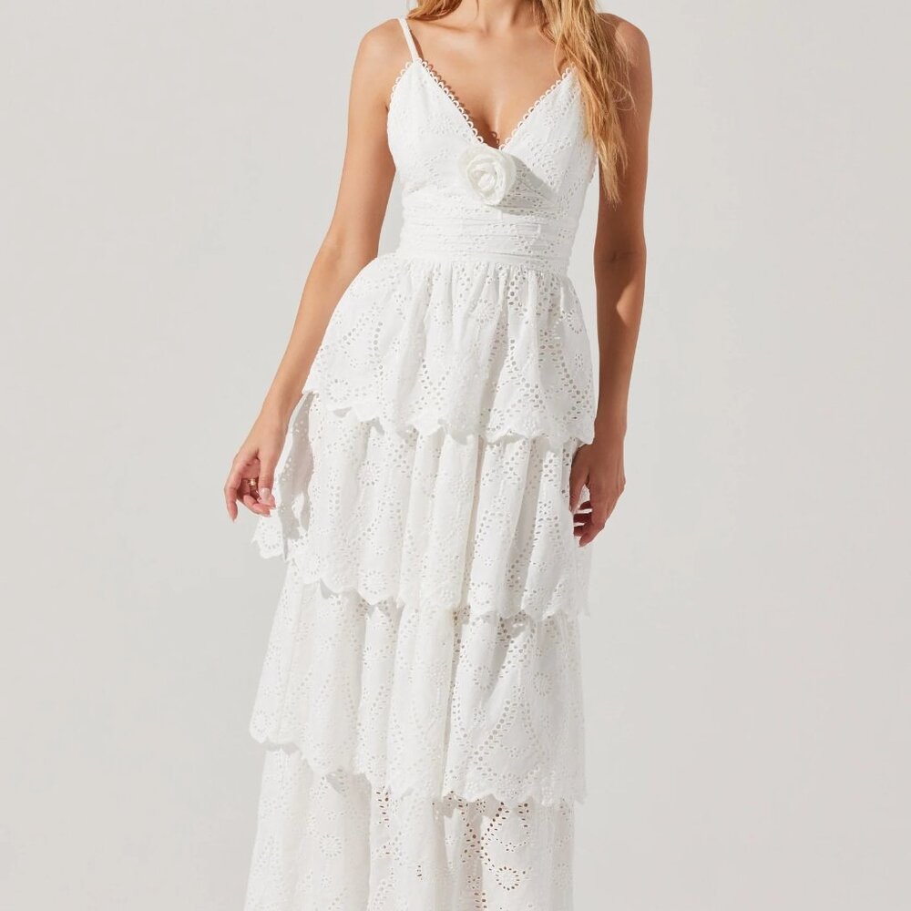Faeryn Eyelet Tiered Maxi Dress